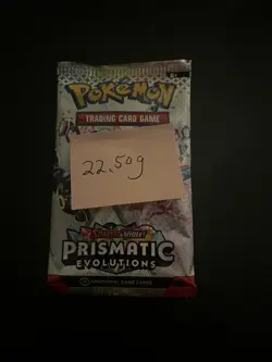 22.50g VERY HEAVY Prismatic Evolutions Pokemon Sealed Booster Pack New - Image 3