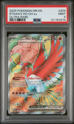 2025 POKEMON DRI EN-DESTINED RIVALS ULTRA RARE #209 ETHAN'S HO-OH EX PSA 9 MINT - Image 1