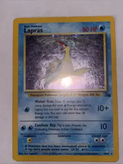 Pokemon TCG Lapras Fossil Holo Unlimited Rare Card 10/62 - Image 1