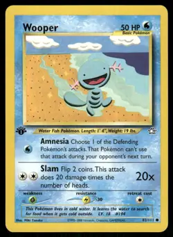 Pokemon Cards Wooper 82/111 1ST EDITION Neo Genesis WOTC Common NM - Image 1