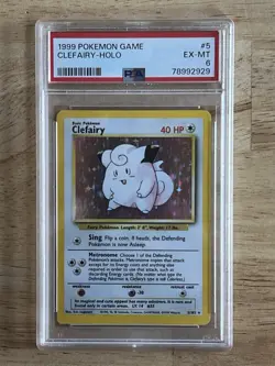 Pokemon TCG Clefairy Base Set Holo Unlimited Rare Card 5/102 - Image 1