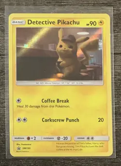 New Sun & Moon HOLO Detective Pikachu Pokemon Card 2019 Movie Promo SM190 HP90 2 - Image 1