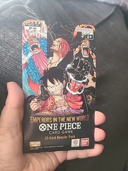 One Piece EMPERORS IN THE NEW WORLD English Sleeved Booster Pack Sealed 12-Cards - Image 1