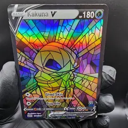 Pokemon Kakuna Stain Glass Custom Made Fan Art Holo - Image 1