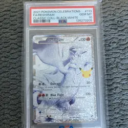 2021 Pokemon RESHIRAM Full Art HOLO 113/114 Celebrations PSA 10 Gem 💎 Mint - Image 1