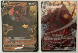 2020 Pokemon Sword and Shield Vivid Voltage #99 Coalossal VMAX, And V #98 - Image 1