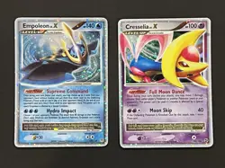 2007 Pokemon Diamond And Pearl Lv X Empoleon & Cresselia Lv X Holos Lot Of 2 - Image 1