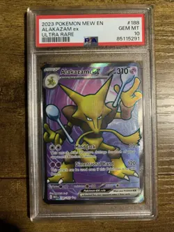 PSA 10 Gem Mint Alakazam EX 188/165 Pokemon 151 Karte Englisch - Image 1