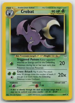 Pokemon Card Crobat Holo Rare Neo Revelation 04/64 LP - Image 1