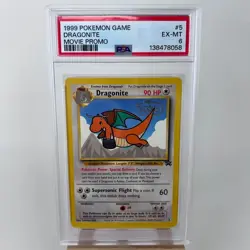 1999 POKEMON GAME MOVIE MOVIE PROMO #5 DRAGONITE PSA 6 - Image 1