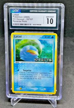 CGC 10 - 2005 Pokemon EX DEOXYS LOTAD Stamped Reverse Holo #35/107 - Image 1