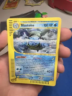 HUGE SWIRL 2002 Expedition Blastoise Holo Foil 4/165 WOTC E-Reader Pokemon - Image 3