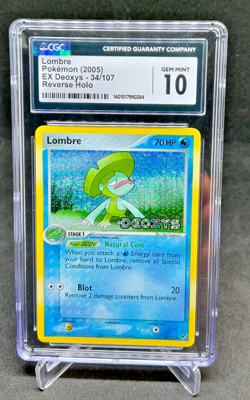 CGC 10 - 2005 Pokemon EX DEOXYS LOMBRE Stamped Reverse Holo #34/107 - Image 1
