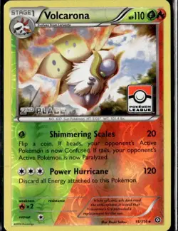 2016 Pokemon League Stamped 15/114 Volcarona 2nd Place XY steam Siege - Image 1