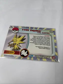 Pokemon Card Zapdos #145 TOPPS Series 3 TV Animation Series Blue Logo - Image 5