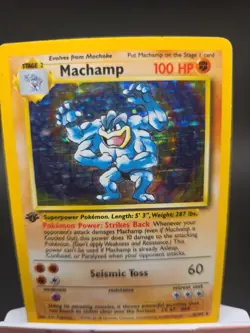 Machamp 8/102 1st Edition Rare Holo Vintage Pokemon Card Base Deck Exclusive - Image 3