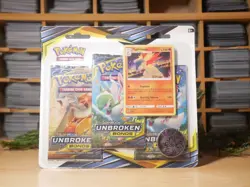 Pokemon Sun & Moon: Unbroken Bonds 3-pack Blister Typhlosion | Sealed | 2019 - Image 1