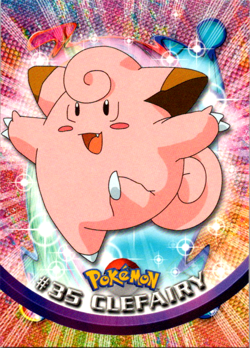 Topps Pokemon Clefairy #35 TV Animation Edition Non Holo Blue Logo 1999 NM - Image 1