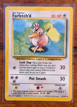 1999 Pokemon Farfetch'd 27/102 Base Set Regular Uncommon - LP - Image 1