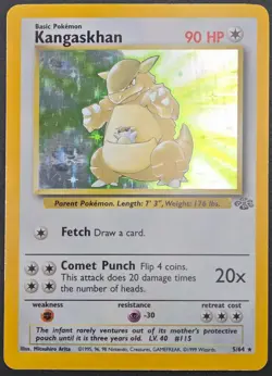 MP - Kangaskhan Holo Rare Jungle 5/64 Vintage Pokemon TGC - Image 3