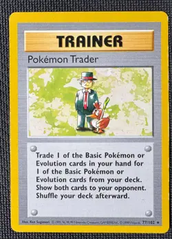 POKEMON TRADER 77/102 R BASE SET SHADOWLESS POKEMON MP - Image 1