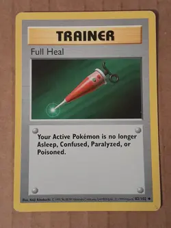 Pokemon Full Heal 82/102 Base Set Shadowless LP-MP See Pictures - Image 1