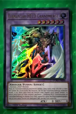 Yu-Gi-Oh DUPO, Elementar-Held Grandmerge "near mint", 1. Auflage - Image 1
