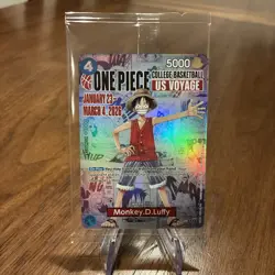 Bandai One Piece College Basketball US Voyage Promo Card Monkey D. Luffy SEALED - Image 1