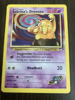 Sabrina's Drowzee 92/132 Gym Heroes Rare Vintage Pokemon Card Sabrina Drowzy - Image 1