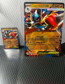 POKEMON CARD JUMBO MEGA LUCARIO EX MEP 012 PROMO BLACK STAR FR NM - Image 1