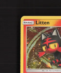 Litten SM23 Sun & Moon Black Star Promo Cosmos Holo Pokemon Card LP - Image 3