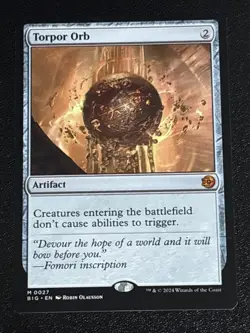MTG Outlaws of Thunder Junction: The Big Score Torpor Orb 0027 NM Mythic - Image 1
