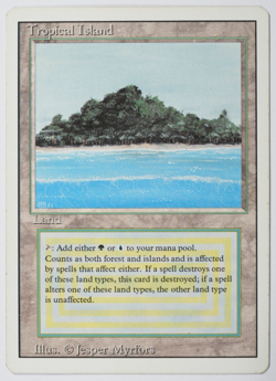Tropical Island Magic Card Dual Land Revised MTG Reserved List - Image 1
