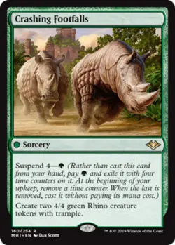 Slightly Played, English - 1 x MTG Crashing Footfalls - Foil Modern Horizon - Image 1