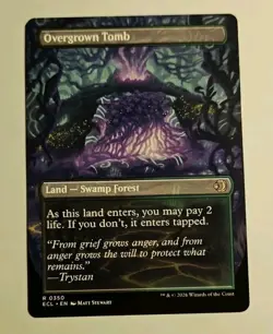 MTG Overgrown Tomb #0350 BORDERLESS Shock Land Lorwyn Eclipsed Rare ECL - Image 1