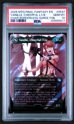 2025 MTG Final Fantasy Borderless Surge Foil #0537 Vanille Cheerful L'cie PSA 10 - Image 1