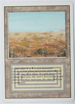 Scrubland Magic Card Dual Land Revised MTG Reserved List - Image 1