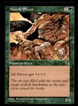 Muscle Sliver Tempest Light Play MTG Magic the Gathering - Image 1