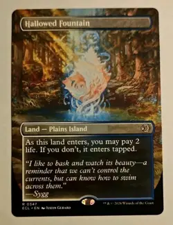 MTG Hallowed Fountain #0347 BORDERLESS Shock Land Lorwyn Eclipsed Rare ECL - Image 2