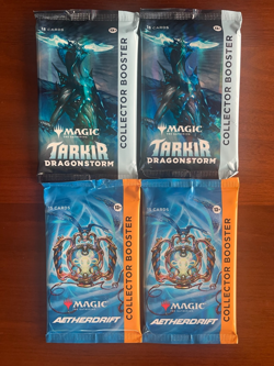 TWO MTG Aetherdrift + 2 Tarkir, Dragonstorm Collector Booster Packs - Image 1
