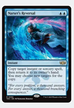 Narset's Reversal | MTG TDC | Blue Instant Copy Spell Return to Hand | Rare | NM - Image 1
