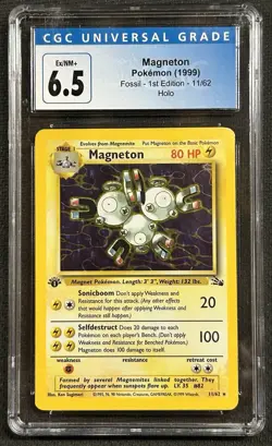 Pokemon TCG Magneton 11/62 Fossil Holo Rare 1999 1st Edition - Image 1