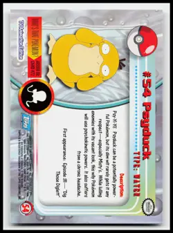Psyduck #54 Blue Logo Topps Holo Foil TV Animation Pokemon Card - Image 2