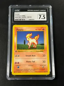 Ponyta 1999 Base Set 1st Ed. 60/102 CGC 7.5 Pokemon - Image 1