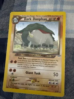 Pokemon Dark Donphan Neo Destiny TCG Holo Rare Card 3/105 - Image 1