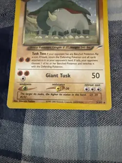 Pokemon Dark Donphan Neo Destiny TCG Holo Rare Card 3/105 - Image 3
