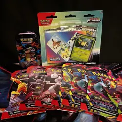Pokemon Sealed Booster Bundle Tin Prismatic Evolutions Destined Rivals - Image 1