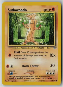 Sudowoodo 77/111 Pokemon Neo Genesis Common Heavily Played WOTC Card (HP) - Image 1