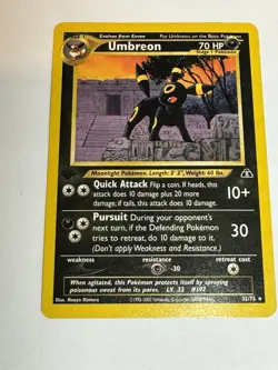 Pokemon TCG Umbreon Neo Discovery Non-Holo 1st Edition Rare 32/75 - Image 1