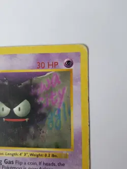 1st Edition Shadowless Gastly 50/102 Base Set Pokemon Vintage - Image 5